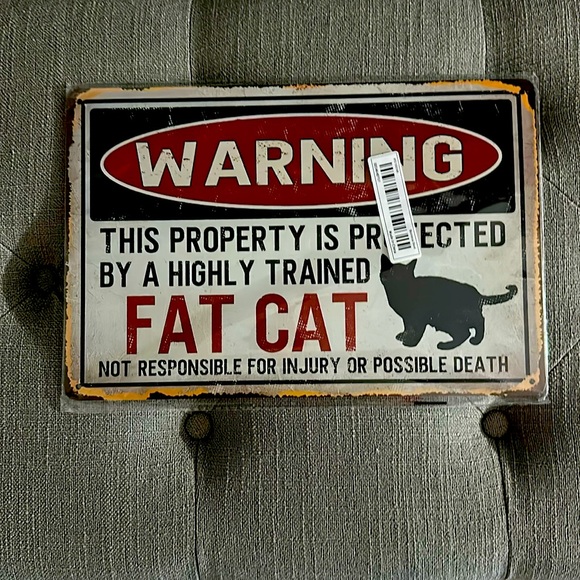 FAT CAT humorous sign NWT - Picture 1 of 1